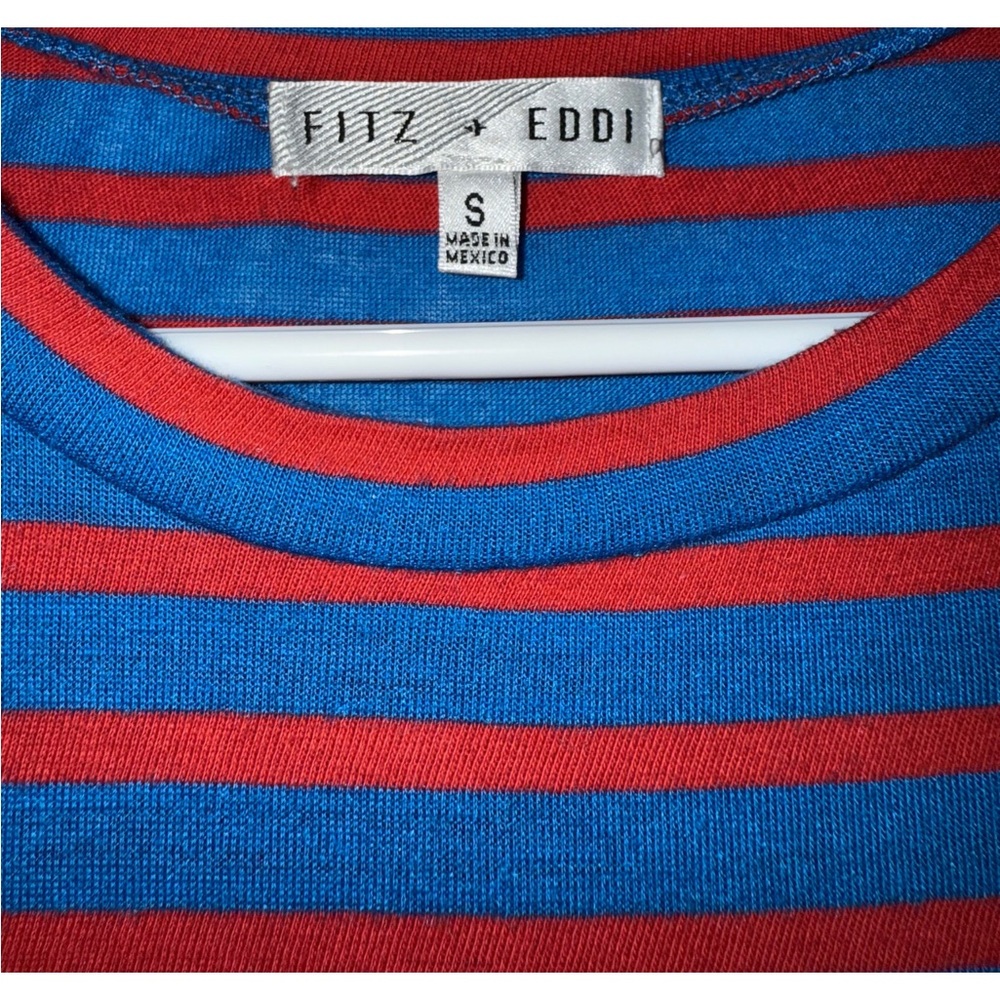 Fitz + Eddi Striped Tee Size: Small Color: Red & Blue - Picture 3 of 3